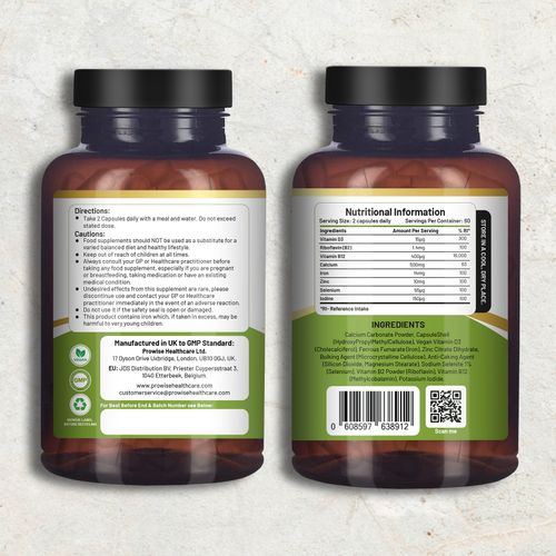 Vegan Vital Multivitamins and Minerals | 120 Vegan Multivitamin Capsule by Prowise Healthcare